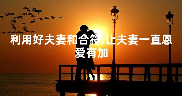 利用好夫妻和合符,让夫妻一直恩爱有加